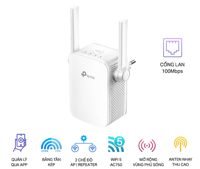 AC750 Wi-Fi Range Extender TP-Link RE205