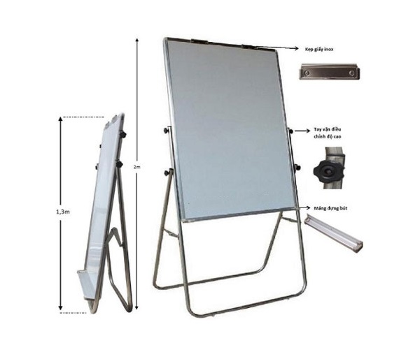 Bảng Flipchart từ tính chân sắt BAVICO kích thước 100x60cm