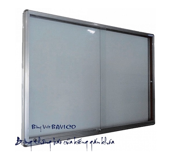 Bảng thông báo cửa kiếng gắn khóa BAVICO kích thước 80x120cm