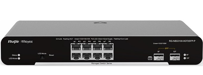 8-port Gigabit Managed PoE Switch RUIJIE RG-NBS3100-8GT2SFP-P