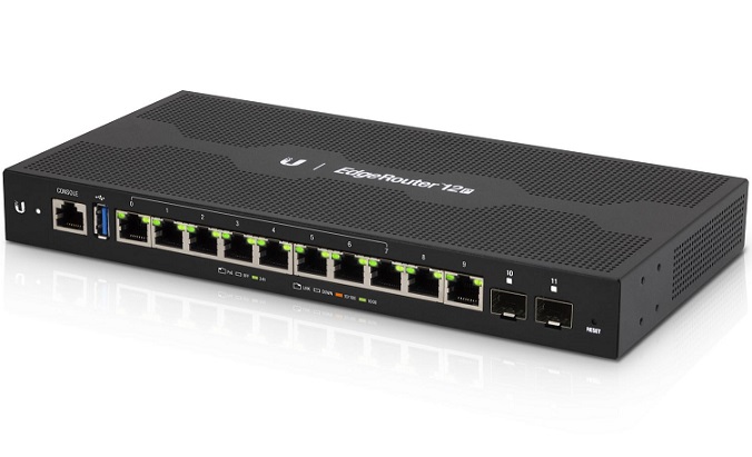 10-Port Gigabit with PoE + 2 SFP Ports Router UBIQUITI EdgeRouter 12P