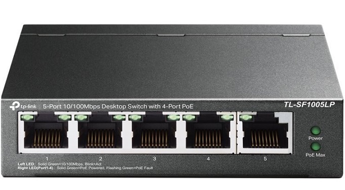 5-Port 10/100Mbps with 4-port PoE Switch TP-LINK TL-SF1005LP