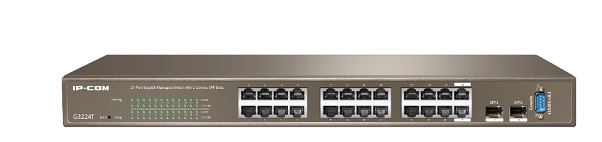 24-Port Gigabit + 2 combo SFP Slots Managed Switch IP-COM G3224T