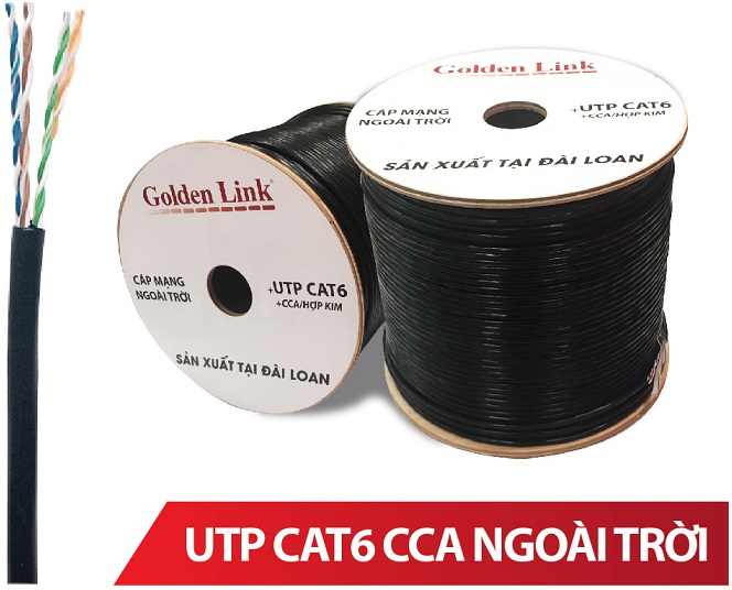 Cáp mạng Golden Link CAT.6 UTP CCA ngoài trời TW1105-PE (305 mét)