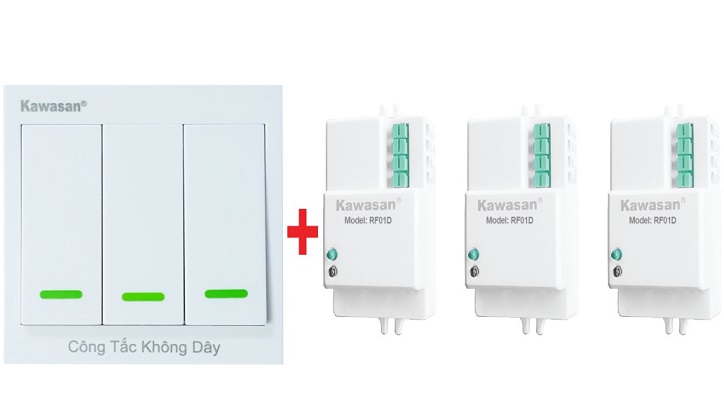 Bộ công tắc điều khiển từ xa KAWA 3RF01D-RCT3