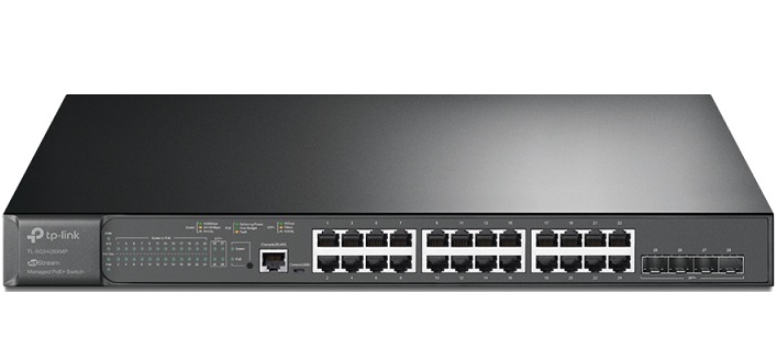 24-Port Gigabit and 4-Port 10GE SFP+ with 24-Port PoE+ TP-LINK TL-SG3428XMP