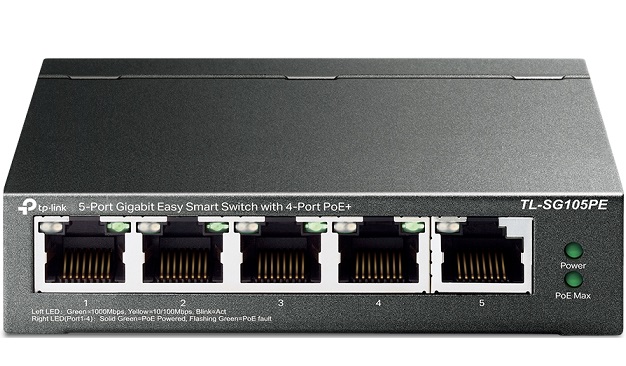 5-Port Gigabit with 4-Port PoE+ Easy Smart Switch TP-LINK TL-SG105PE