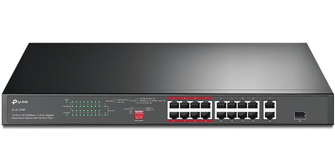 16-Port PoE+ 10/100Mbps + 2-Port Gigabit Switch TP-LINK TL-SL1218P