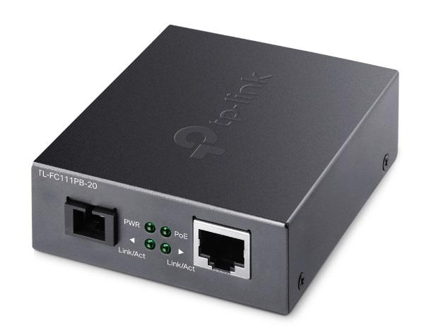 10/100Mbps WDM with 1-Port PoE Media Converter TP-LINK TL-FC111PB-20