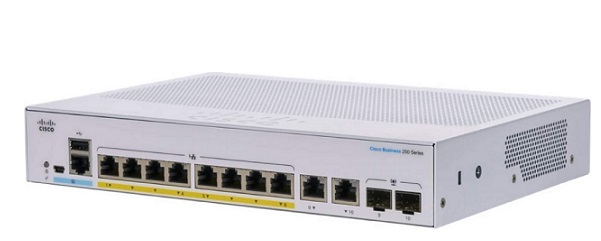 10-Port Gigabit Ethernet PoE Unmanaged Switch CISCO CBS250-8P-E-2G-EU