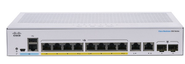 10-port Gigabit Ethernet PoE Managed Switch CISCO CBS350-8P-E-2G-EU