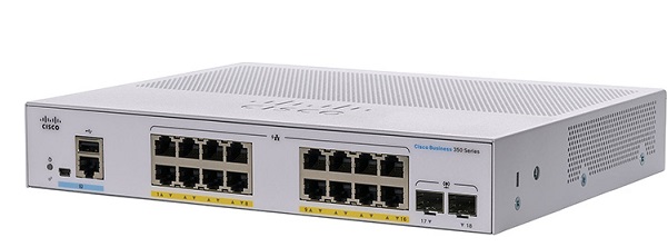 18-Port Gigabit Ethernet PoE Managed Switch CISCO CBS350-16P-E-2G-EU