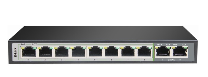 8-Port 10/100/1000 PoE Switch D-Link DGS-F1010P-E