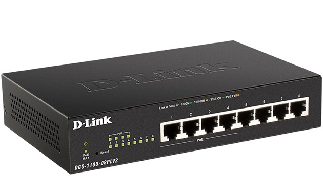 8-Port Gigabit Smart Managed PoE Switch D-Link DGS-1100-08PLV2