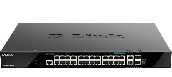 28-port Gigabit Layer 3 Stackable Smart Managed PoE Switch D-Link DGS-1520-28MP