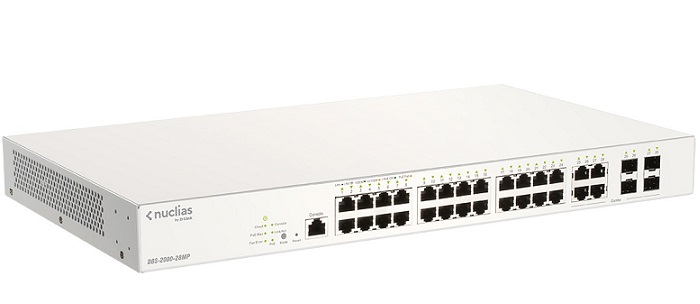 28-port Gigabit Smart Managed Nuclias Cloud PoE Switch D-Link DBS-2000-28MP