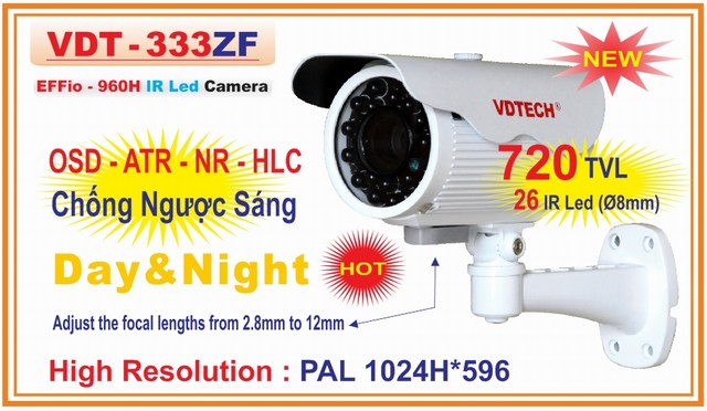 Camera màu hồng ngoại VDTECH VDT-333ZF