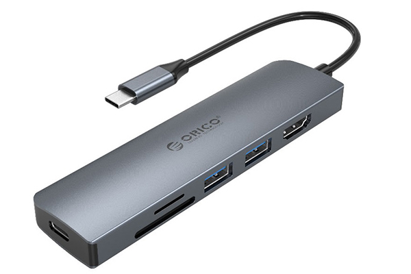 Bộ chia USB HUB 6 trong 1 type C ORICO MC-U601P-GY