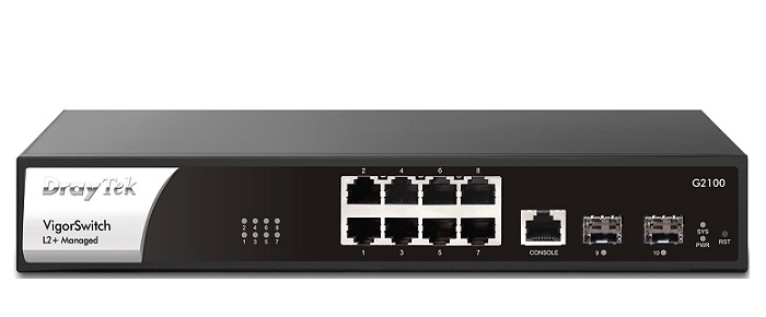 8-Port Gigabit Smart PoE Managed Switch Draytek VigorSwitch P2100