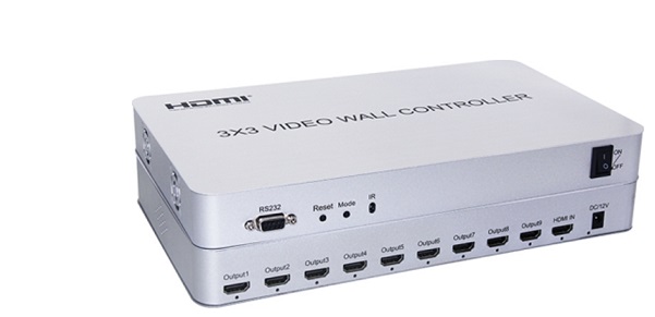 Bộ ghép màn hình gộp 9 tivi thành 1 chuẩn 1080P HDTEC 3x3 Video Wall Controller