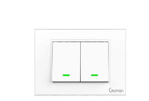 Công tắc điện 2 nút GOMAN GM-WUS-226-2W