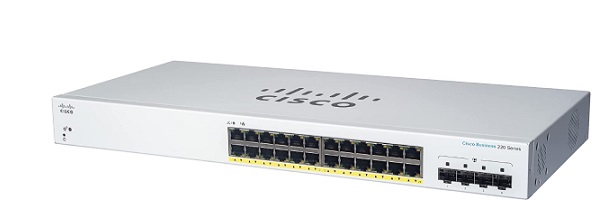 24-Port Gigabit + 4-Port Gigabit SFP Smart Switch CISCO CBS220-24T-4G