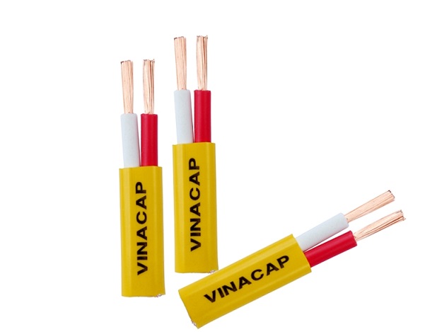 Dây điện dẹt đôi mềm nhiều sợi bọc PVC VINACAP VCm tiết diện 0.5mm²