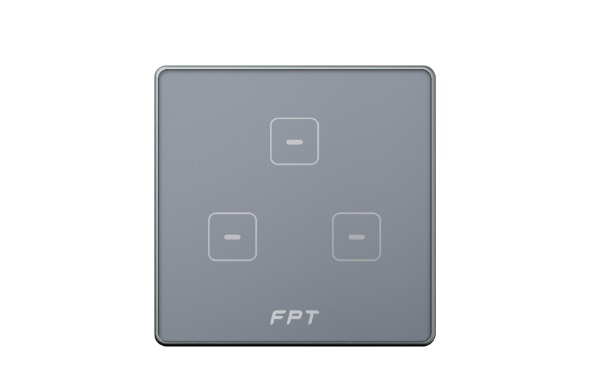 Công tắc cảm ứng 3 nút vuông Stone Grey FPT Smart Home SNZD0132