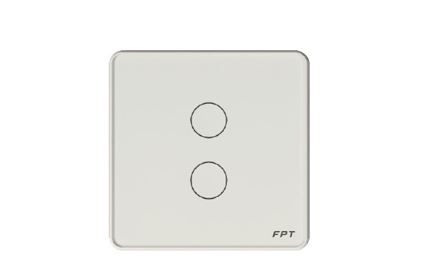 Công tắc cảm ứng 2 nút vuông trắng FPT Smart Home SNBR0111