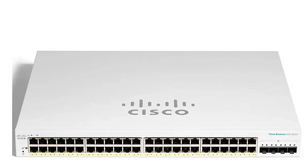 52-Port Gigabit Ethernet PoE Smart Switch CISCO CBS220-48P-4G-EU