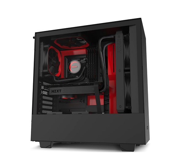 Compact Mid-Tower Case NZXT H510 MATTE BLACK/RED