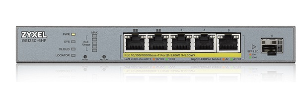 5-Port Gigabit PoE+ L2 Web Managed Switch ZyXEL GS1350-6HP