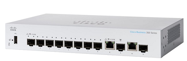 10-Port Gigabit Ethernet Managed Switch CISCO CBS350-8S-E-2G