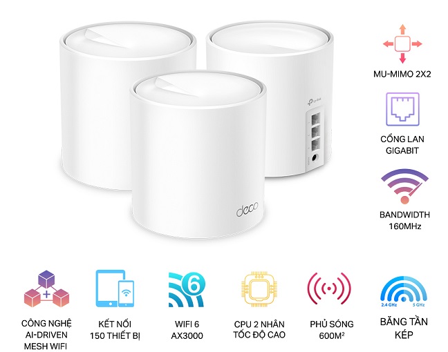 AX3000 Whole Home Mesh WiFi 6 Unit TP-LINK Deco X50 (3-pack)