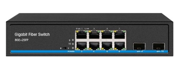 Media Converter Unmanaged Fiber Switch HASIVO S1100-8G-2S