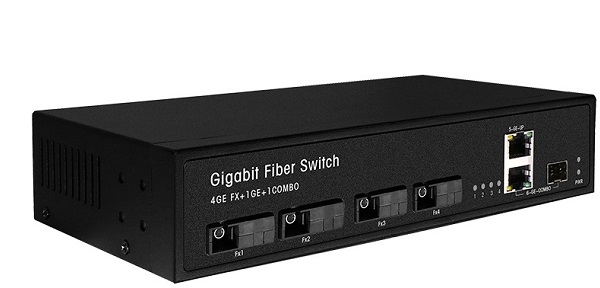 Media Converter Unmanaged Fiber Switch HASIVO F1200-4GX-2GC (Mode B)