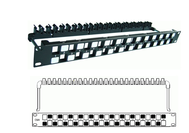 Dintek PowerMAX+ 1U 24P Cat.6A UTP Snap-in Panel (1406-00011)