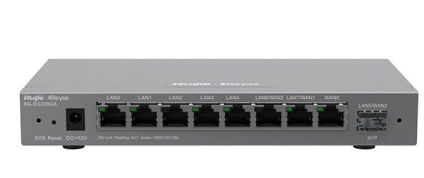 9-Port Gigabit Cloud Managed SFP Router RUIJIE RG-EG209GS