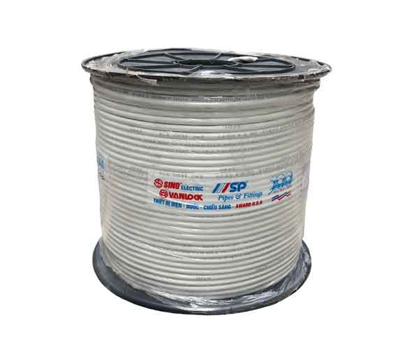 Cáp đồng trục RG6 (5C-FB) lõi CCS 80 sợi màu trắng SINO RG6/5C-FB/CCS/80/SP/TR