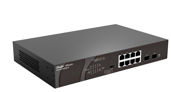 8-Port GE PoE + 2-Port GE SFP Unmanaged Switch RUIJIE RG-ES110GDS-P