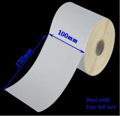 Giấy Decal nhiệt 100mm x 150mm (325 tem)