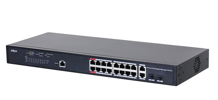 16-Port Managed Gigabit PoE Switch DAHUA DH-PFS4218-16GT-230