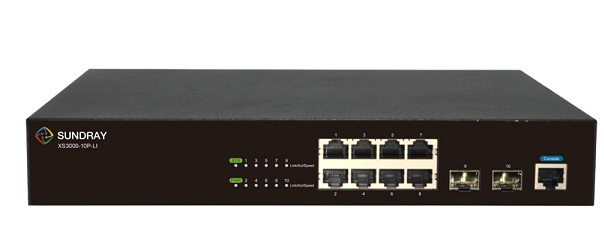 8-Port Gigabit + 2-Port SFP Managed Switch Sundray X-link XS3000-10P-LI