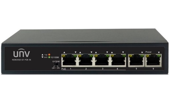 4-Port 10/100Mbps PoE Switch UNV NSW2010-6T-POE-IN