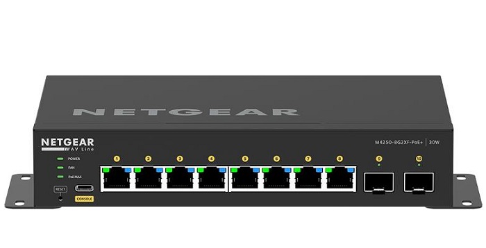 8x1G PoE+ and 2xSFP+ Layer 3 Managed Switch NETGEAR GSM4210PX