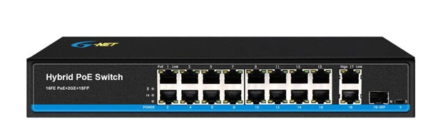 16-Port 10/100Base-TX PoE Switch G-NET GX-PES-16TP1GX2GT-SFP