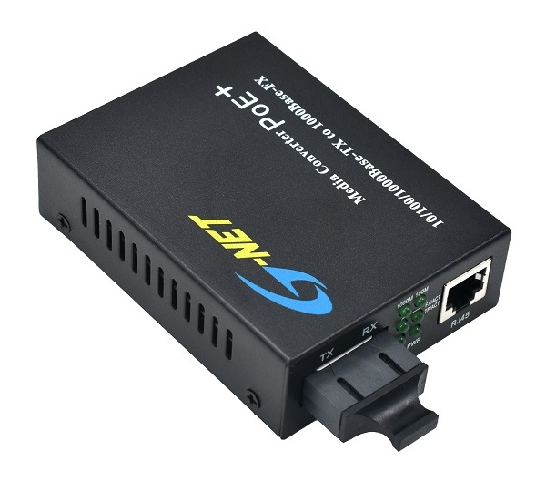 1-Port 10/100/1000Base-TX PoE Switch G-NET G-PMC-1GX1GP-SFP