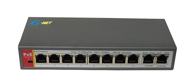 8-Port 10/100/1000Base-TX PoE Switch G-NET G-PES-8GP2GT