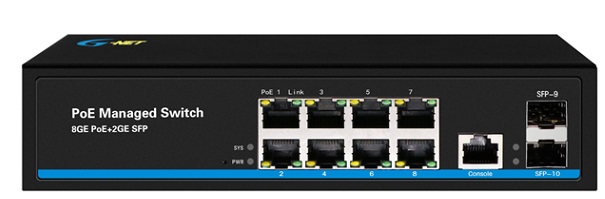 8-port GE + 2-port GE SFP PoE Managed Switch G-NET GX-MPS-2GX8GPA-SFP