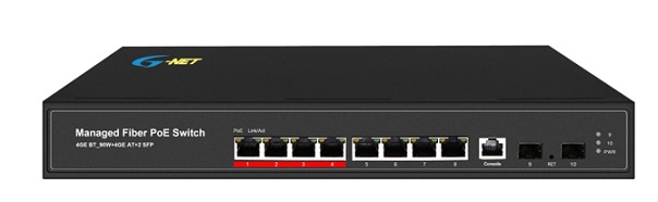 8-port GE + 2-port GE SFP PoE Managed Switch G-NET GX-MPS-2GX8GPB-SFP